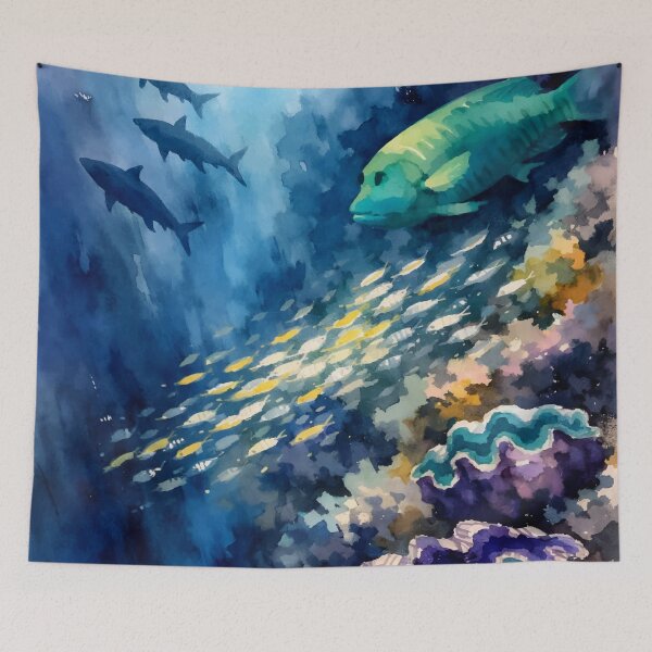 Item preview, Descending Reef Depths with Layered Ocean Life designed and sold by WildlifeInc.
