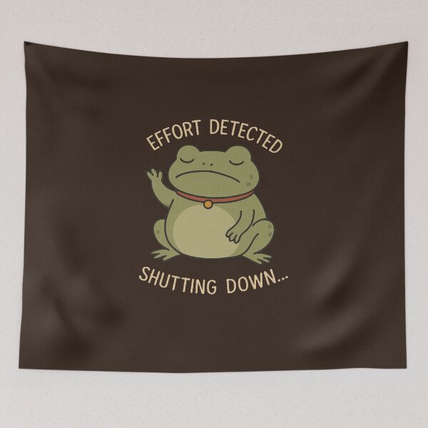 Item preview, Effort Detected Shutting Down Funny Frog Shirt Lazy Humor Cute Sarcastic Meme T-Shirt designed and sold by Negisandeep studio.