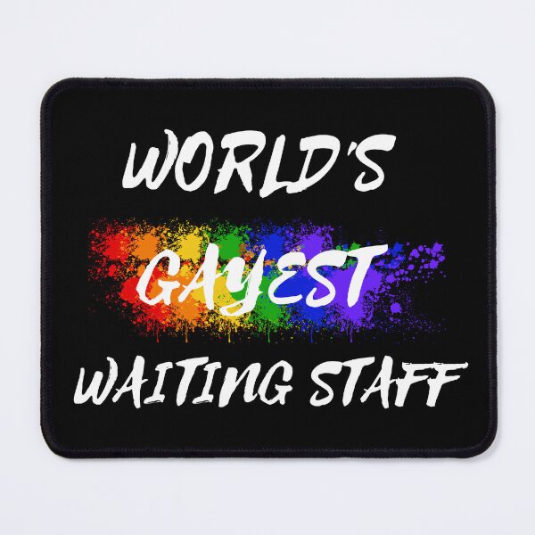 Item preview, World's Gayest Waiting Staff Queer Joke With Rainbow Colors For Pride Month In Black designed and sold by LuckyKermit.