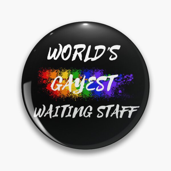 Item preview, World's Gayest Waiting Staff Queer Joke With Rainbow Colors For Pride Month In Black designed and sold by LuckyKermit.