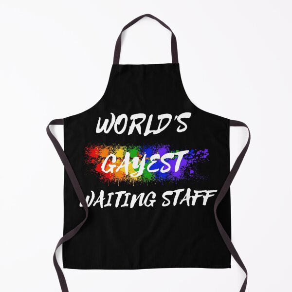 Item preview, World's Gayest Waiting Staff Queer Joke With Rainbow Colors For Pride Month In Black designed and sold by LuckyKermit.