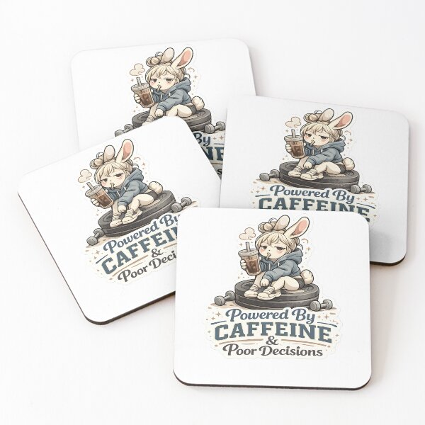 Item preview, Powered By Caffeine And Poor Decisions Retro Gym Girl Aesthetic designed and sold by StickyGuys.