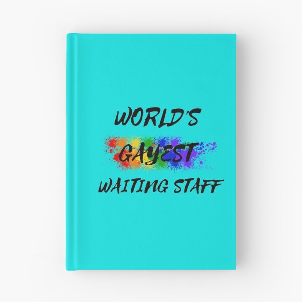 Item preview, World's Gayest Waiting Staff Queer Joke With Rainbow Colors For Pride Month In Cyan designed and sold by LuckyKermit.