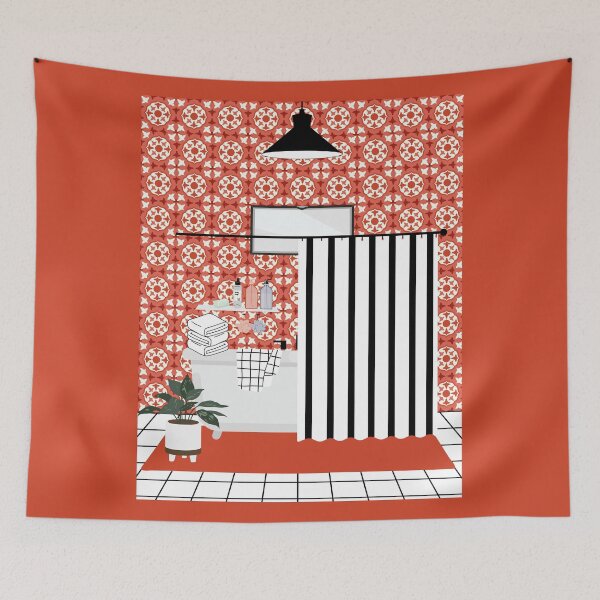 Item preview, Luxury Maximalist Bathroom Illustration  designed and sold by HBBS DESIGNS.