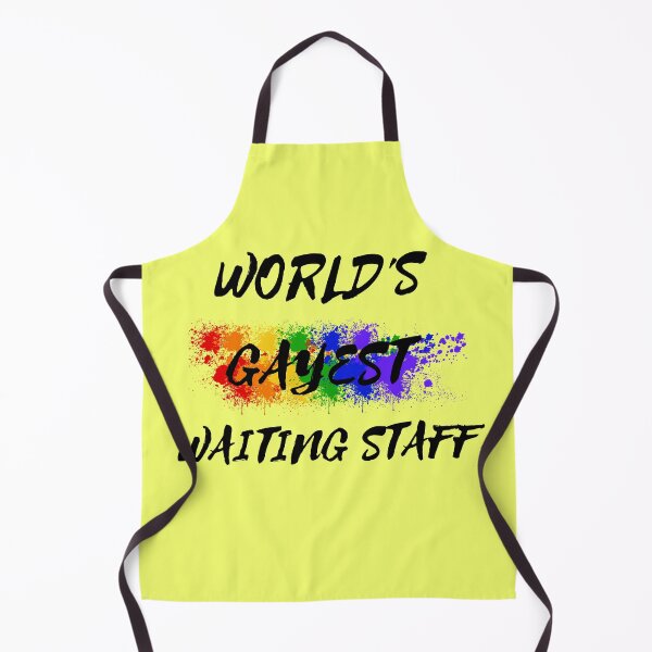 Item preview, World's Gayest Waiting Staff Queer Joke With Rainbow Colors For Pride Month In Yellow designed and sold by LuckyKermit.