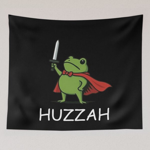 Item preview, HUZZAH! The Heroic Frog – Funny Knight Cartoon Design designed and sold by Williams Anderson.