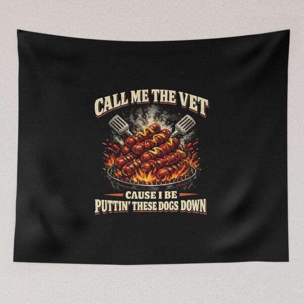 Item preview, Call Me The Vet Funny BBQ Hot Dog Grill Shirt Food Meme designed and sold by LunaMagicStudio.