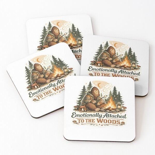 Item preview, Emotionally Attached To The Woods Cozy Bigfoot Camping Aesthetic designed and sold by StickyGuys.