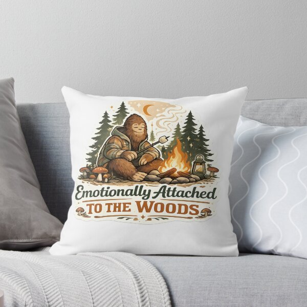Item preview, Emotionally Attached To The Woods Cozy Bigfoot Camping Aesthetic designed and sold by StickyGuys.