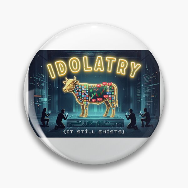 Item preview, 21st Century Golden Cow | Still Worshipping | Tech Idolatry | Christian Satire Art designed and sold by Alt Christian.