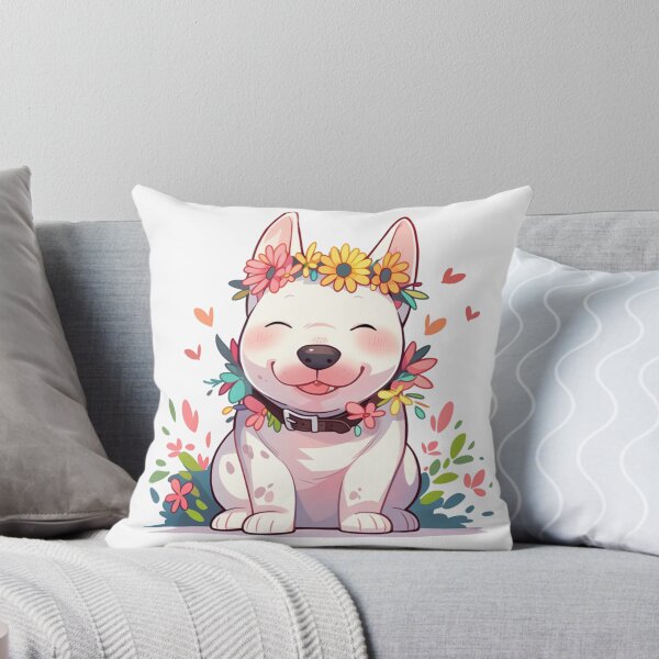 Item preview, Bull terrier with a flower crown designed and sold by MendaciousMina.