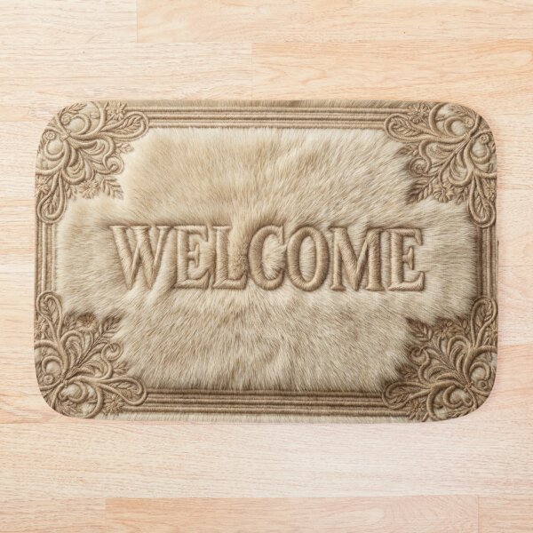 Item preview, Luxurious Brown Polar Bear Fur Welcome Mat - Elegant Ornamental Design designed and sold by Williams Anderson.
