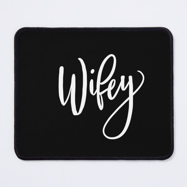 Item preview, Wifey in Modern Hand Lettering Calligraphy - White on Black - Married designed and sold by breezecrafty23.