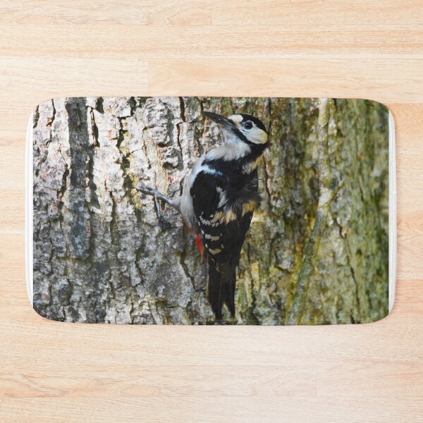 Item preview, Male Great Spotted Woodpecker Clinging to Tree Bark designed and sold by Shanguai.