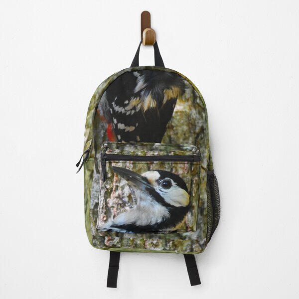 Item preview, Male Great Spotted Woodpecker Clinging to Tree Bark designed and sold by Shanguai.