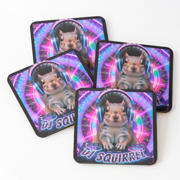 Item preview, DJ Squirrel Cute - Neon Colors designed and sold by bewitchedcuties.