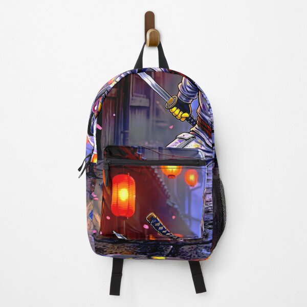 Item preview, Ninja Warrior Chicken with Swords | Neon Samurai Street Art designed and sold by Cyber-ART-Studio.