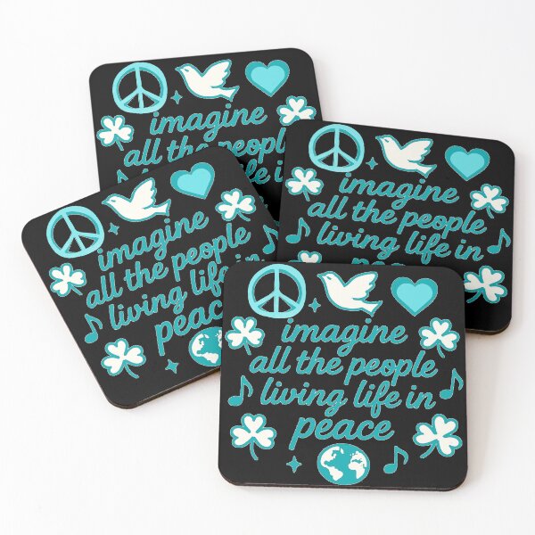 Item preview, Imagine All the People Living Life in Peace - dove and peace sign designed and sold by Stefrait-7.