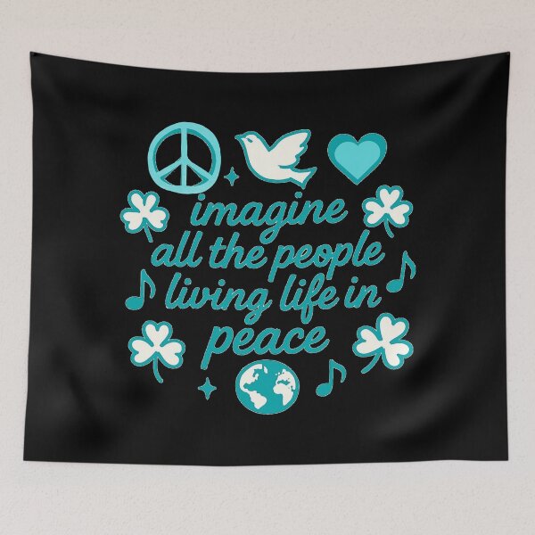 Item preview, Imagine All the People Living Life in Peace - dove and peace sign designed and sold by Stefrait-7.