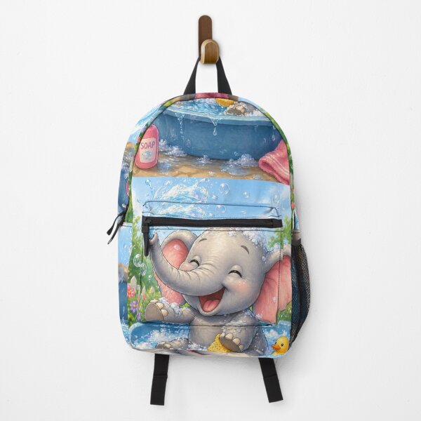 Item preview, Cute Baby Elephant Bath Time Fun Illustration designed and sold by Hafcishop.