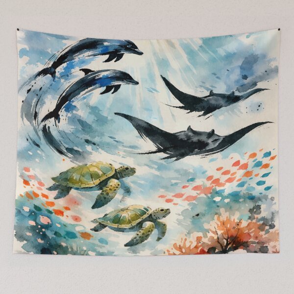 Item preview, Sunlit Currents Over Coral Skies designed and sold by WildlifeInc.