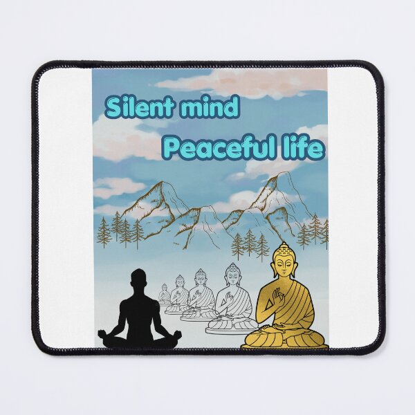 Item preview, Silent Mind Peaceful Life Buddha Meditation Art designed and sold by sisterthreein.