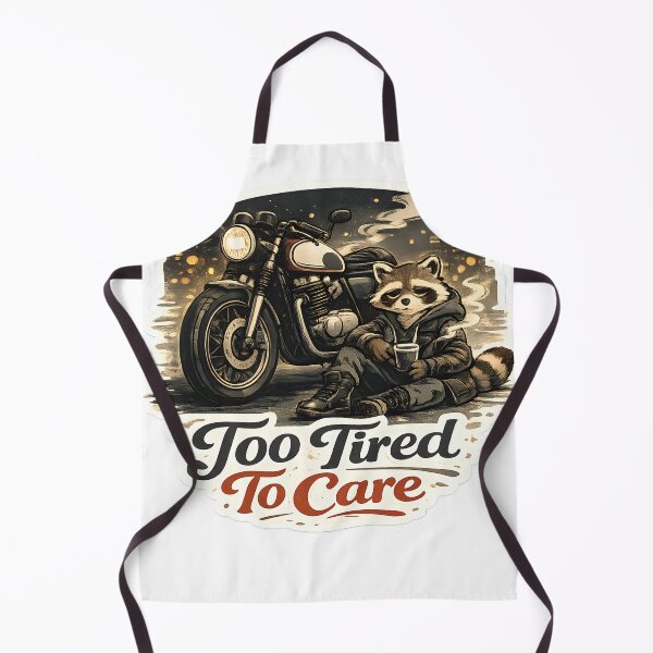 Item preview, Too Tired To Care Retro Café Racer Raccoon Streetwear Aesthetic designed and sold by StickyGuys.