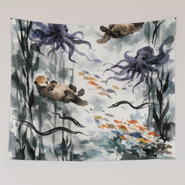 Item preview, Flowing Kelp Forest with Drifting Ocean Life designed and sold by WildlifeInc.