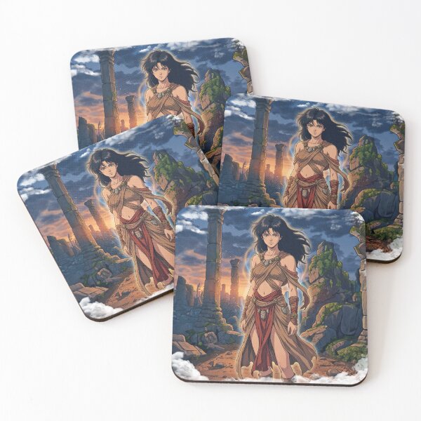 Item preview, Retro 90s Anime Warrior Goddess – Ancient Ruins Fantasy, Vintage Anime Aesthetic Art designed and sold by Retrocryxx.