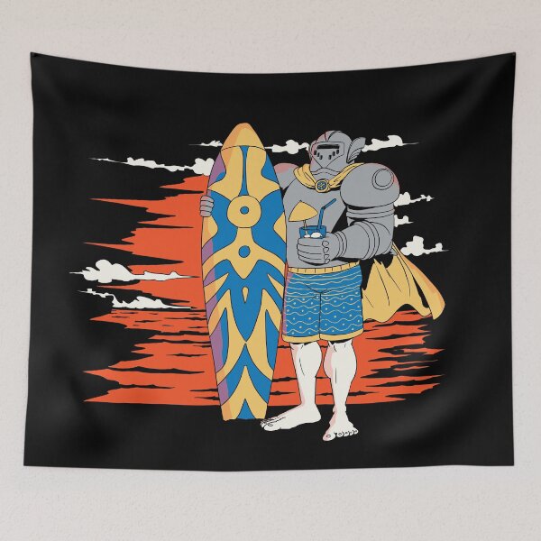 Item preview, Surfing knight in the setting sun designed and sold by TomiAx.