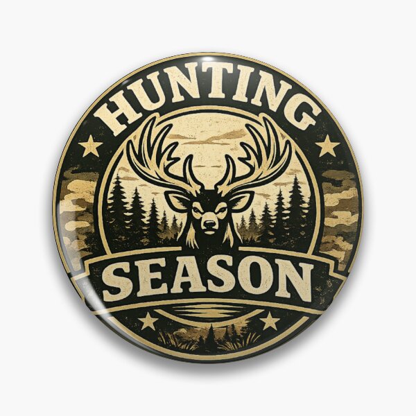 Item preview, Hunting Season Deer Badge with Banner designed and sold by EastEndTownie.