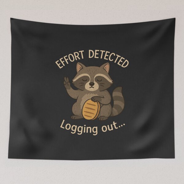 Item preview, Effort Detected Logging Out Raccoon – Funny Introvert Meme Shirt designed and sold by Negisandeep studio.