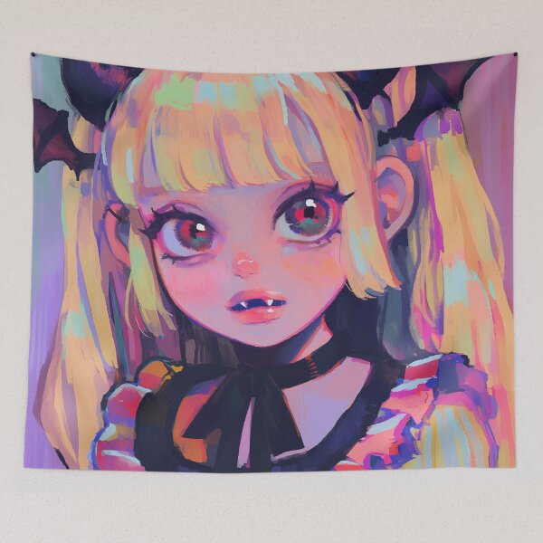 Item preview, Pastel Goth Vampire Demon Anime Girl designed and sold by bubblegoth.