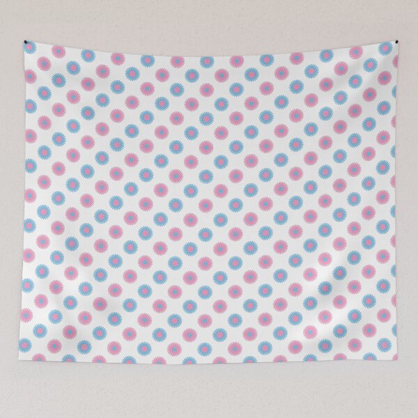 Item preview, Pink and Blue Trans Pride Flower Pattern designed and sold by dysperdis.