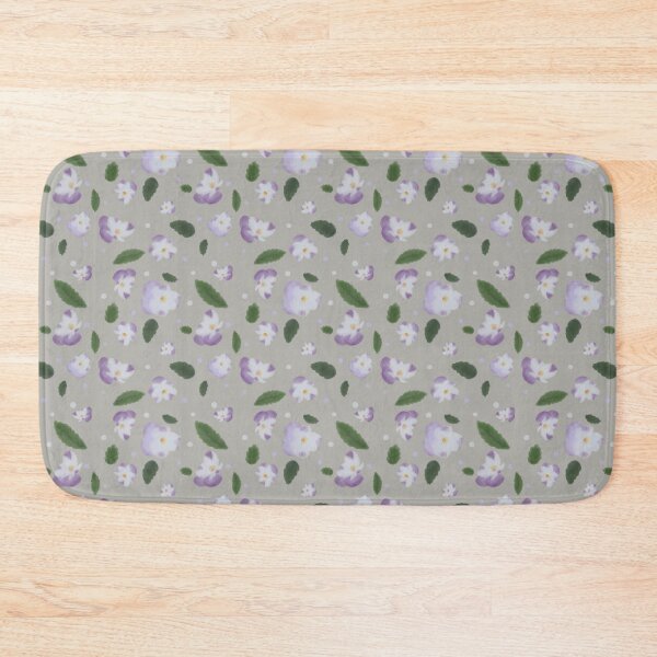 Item preview, Pansy Party - French Gray with leaves designed and sold by MelnDesign.