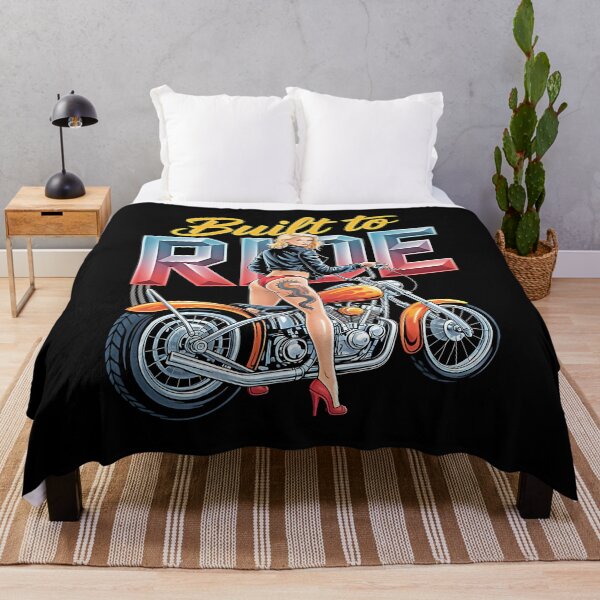 Item preview, Built To Ride Biker Girl Tattoo Chopper Motorcycle Retro Pin Up Woman designed and sold by graphixpolash.