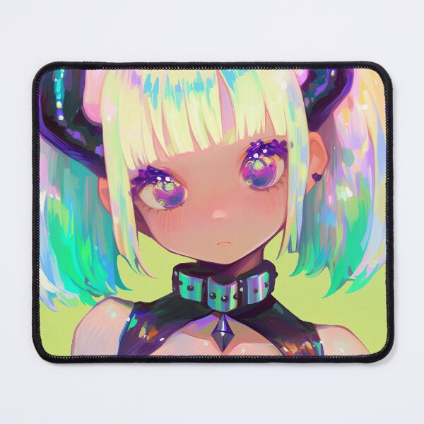 Item preview, Holographic Demon Girl With Horns designed and sold by bubblegoth.