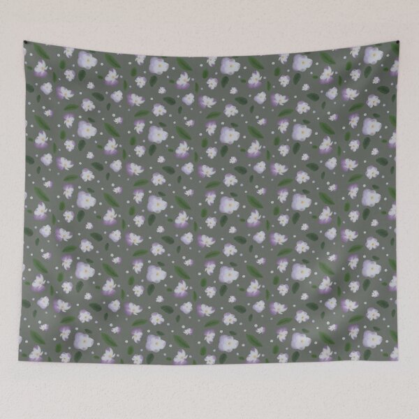 Item preview, Pansy Party - Gray with leaves designed and sold by MelnDesign.
