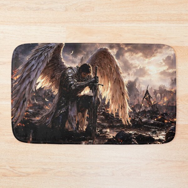 Item preview, Fallen Angel Warrior – Epic Dark Fantasy Battle Scene with Wings and Sword designed and sold by thor81pl.