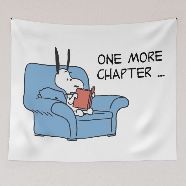 Item preview, one more chapter... snoopy reading designed and sold by liveawhimsylife.
