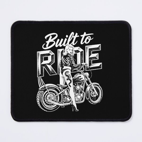 Item preview, Built To Ride Biker Girl Tattoo Chopper Motorcycle Retro Pin Up Woman designed and sold by graphixpolash.