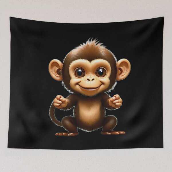 Item preview, Adorable Cartoon Monkey Cute Kawaii Animal Lover Graphic Hoodie designed and sold by UrbanPrts.