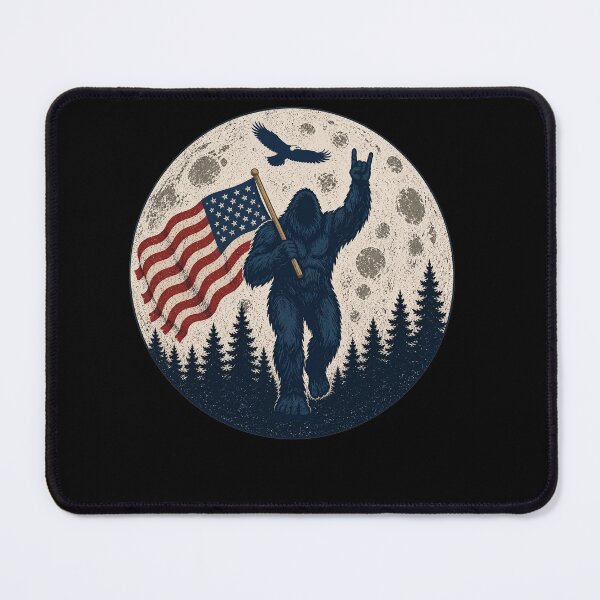 Item preview, Bigfoot USA Flag Sasquatch Patriotic 4th of July American designed and sold by clothesy7.
