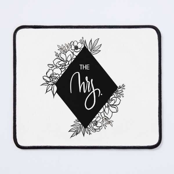 Item preview, The Mrs. - Modern Calligraphy Hand Lettering - Floral Diamond Design Illustration designed and sold by breezecrafty23.