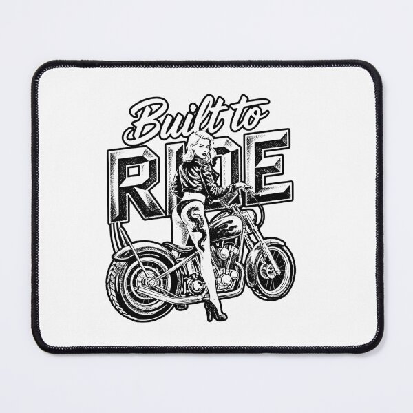 Item preview, Built To Ride Biker Girl Tattoo Chopper Motorcycle Retro Pin Up Woman designed and sold by graphixpolash.