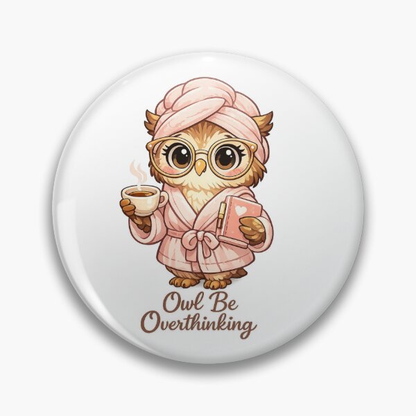 Item preview, Owl Be Overthinking Funny Anxiety Humor Gift Sticker designed and sold by Gentlestate.