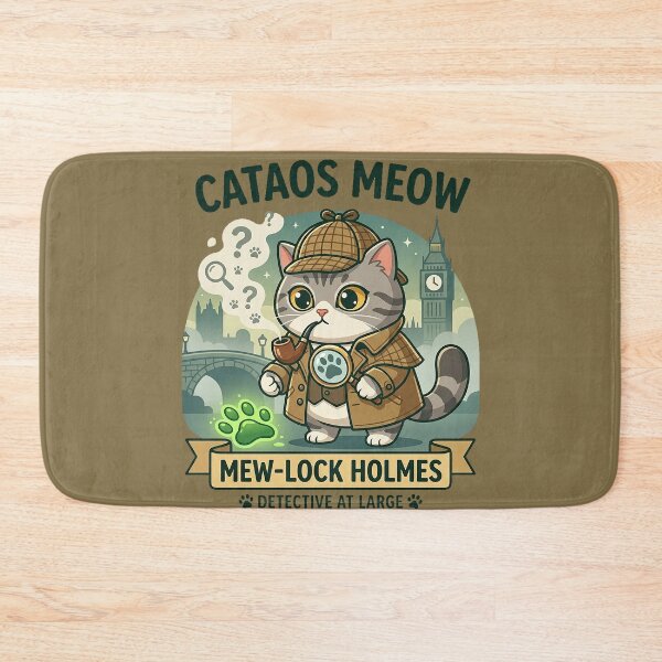 Item preview, Mew-Lock Holmes: Detective at Large designed and sold by CataosMeow.