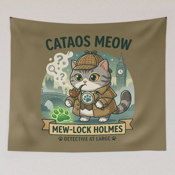 Item preview, Mew-Lock Holmes: Detective at Large designed and sold by CataosMeow.