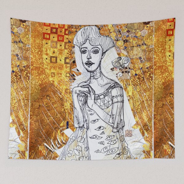 Item preview, Portrait Of Adele Bloch Bauer Inspired by Gustav Klimt (Drawing by ACCI) designed and sold by VanyssaGraphics.