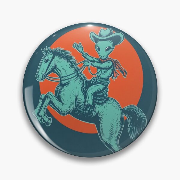 Item preview, Roswell Rodeo - Vintage Alien Cowboy Poster designed and sold by Cosmic Cactus.